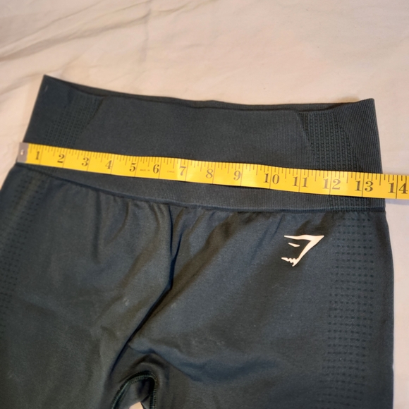 Gymshark Women's Ankle Leggings Dark Green Size L Knit Lightweight Activewear - Picture 2 of 6